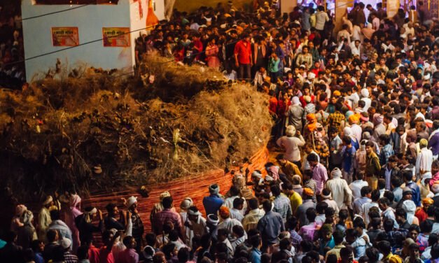 Holika Dahan in Phalain, Braj